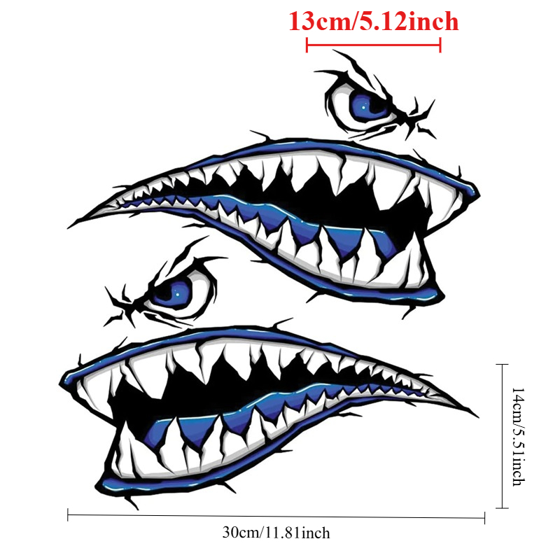 2PCS Shark Teeth Mouth Boat St - огляд і ціна Fishing Boat Inflatable